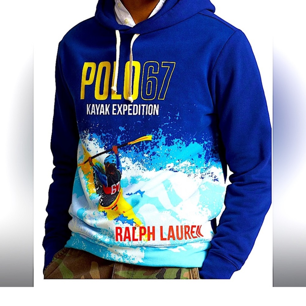 Ralph Lauren Blue Kayak Expedition Hoodie Sz L